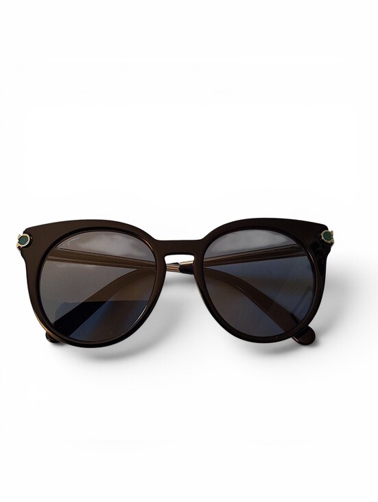 Salvatore Ferragamo SF909S Black Round Sunglasses Made in Italy main image 5